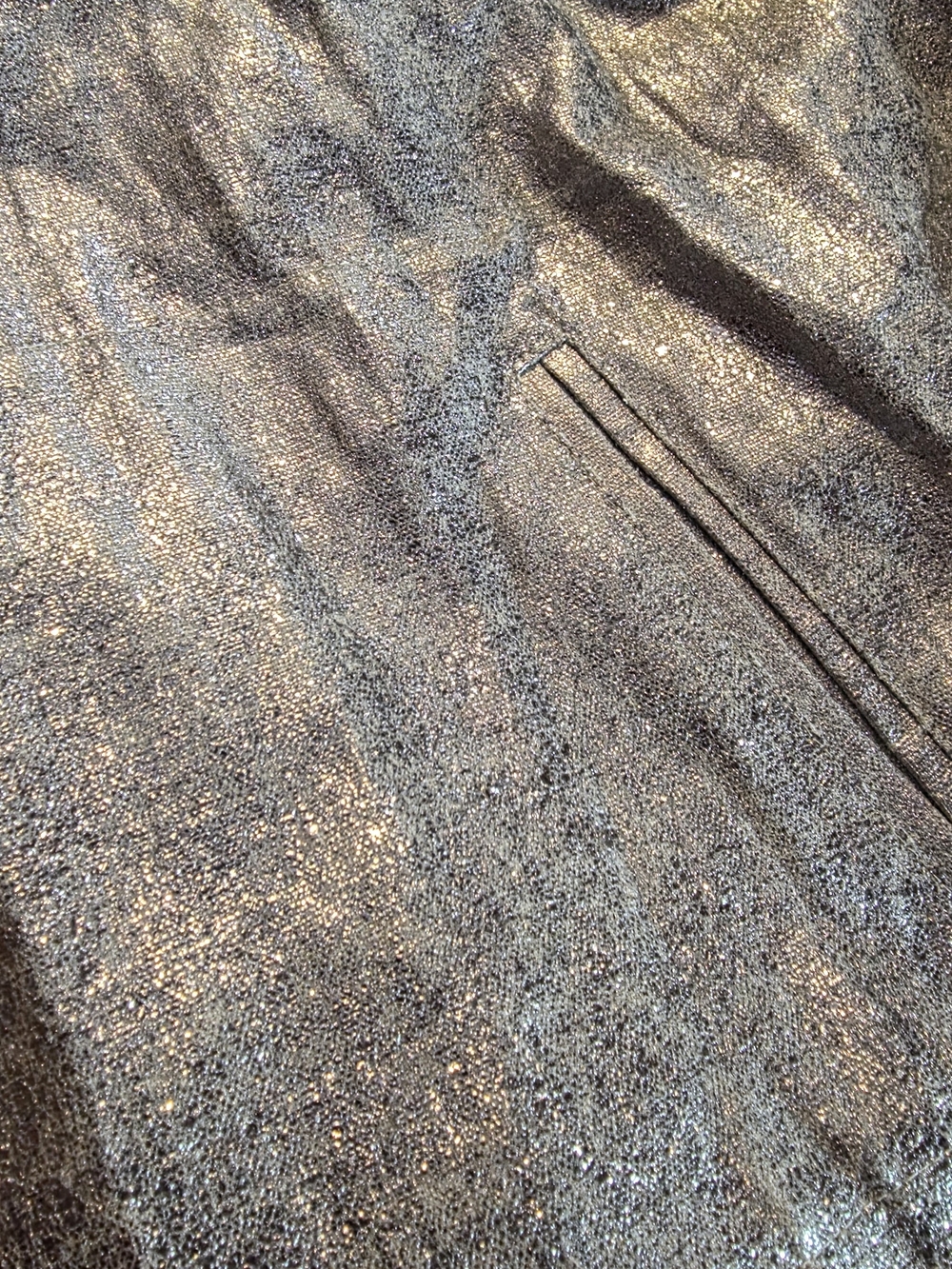 Metallic Silver Button-Front Tunic - Picture 3 of 5